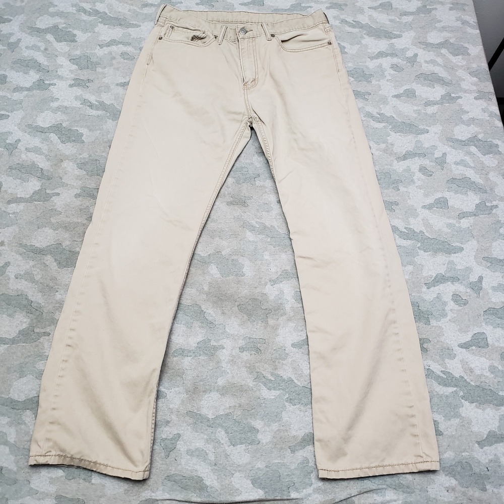 Levis Pants Mens 33x31 Tan Straight Leg Pockets‎